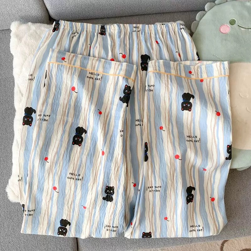 Cat And Cherry Padded Nightsuit Set